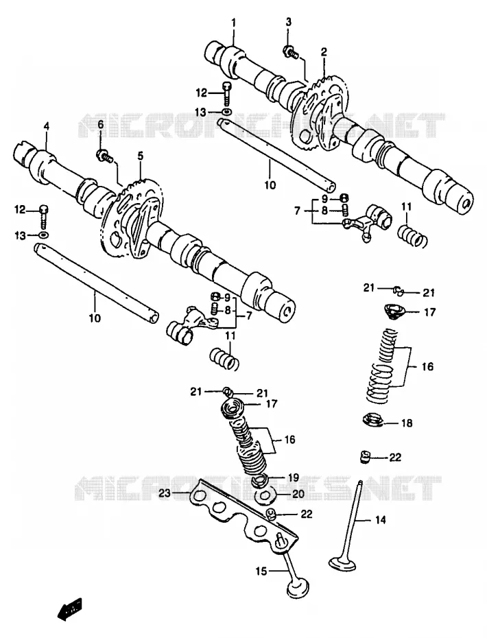 ARBRE A CAMES - SOUPAPES Suzuki MOTO 1200 BANDIT 2000  GSF1200SAY(T/V/W/X/Y)