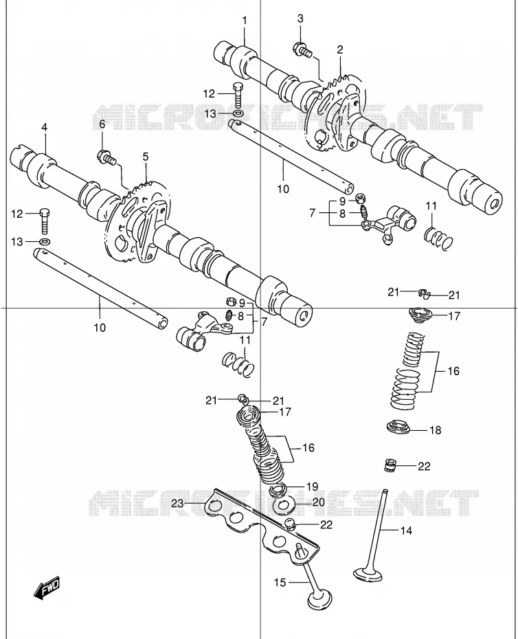 ARBRE A CAMES - SOUPAPES Suzuki MOTO 1200 BANDIT 2004  GSF1200ZK4(E2)