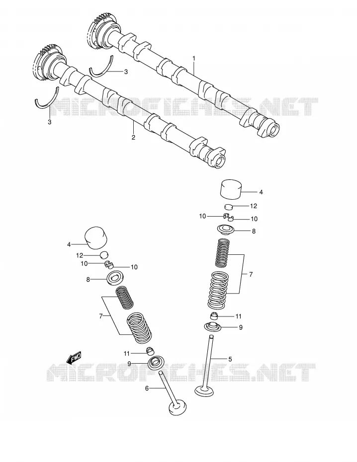 ARBRE A CAMES - SOUPAPES Suzuki MOTO 1300 HAYABUSA 2007  GSX1300RZK7(E2)