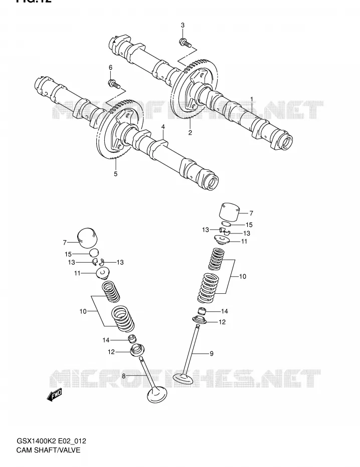ARBRE A CAMES - SOUPAPES Suzuki MOTO 1400 GSX 2004  GSX1400K4(E2)