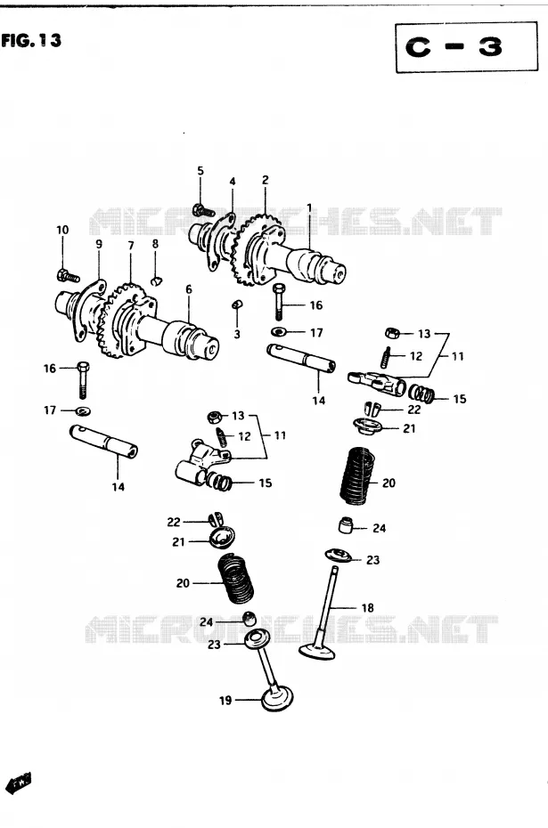 ARBRE A CAMES - SOUPAPES Suzuki MOTO 250 GSX 1982  GSX250ESZ(Z/D)