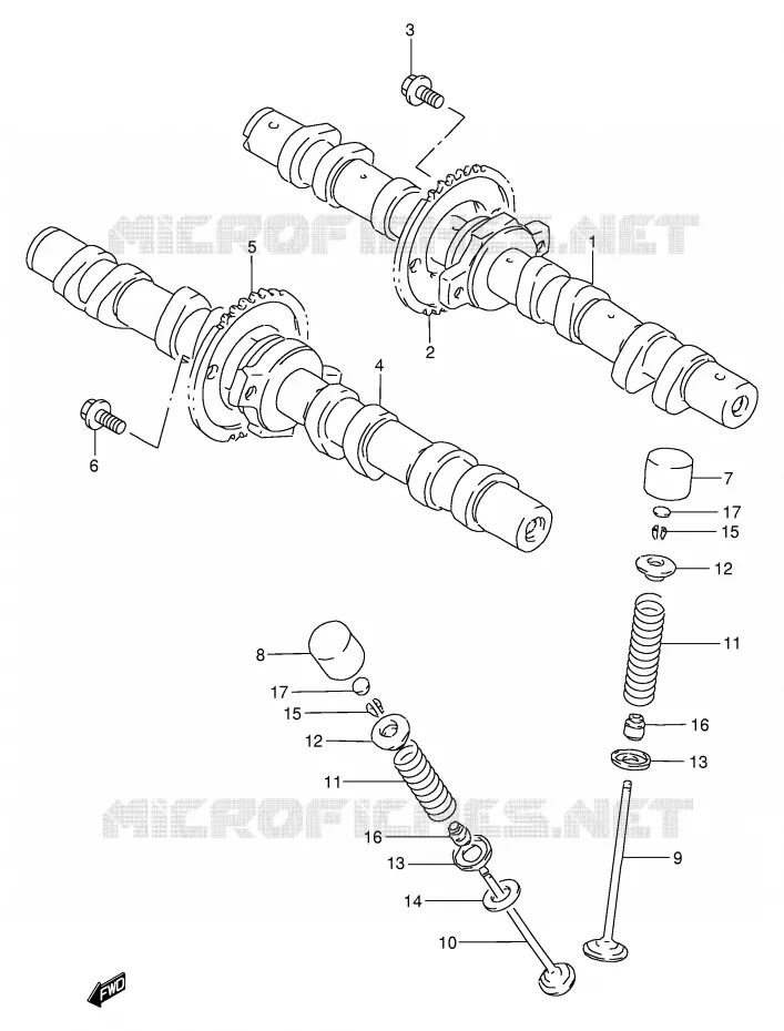 ARBRE A CAMES - SOUPAPES Suzuki MOTO 250 GSX 1996  GSX250FT(E24)