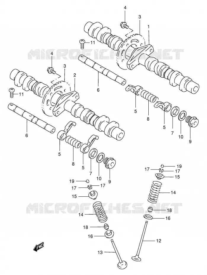 ARBRE A CAMES - SOUPAPES Suzuki MOTO 400 GSX-R 1993  GSX-R400RP(E30)