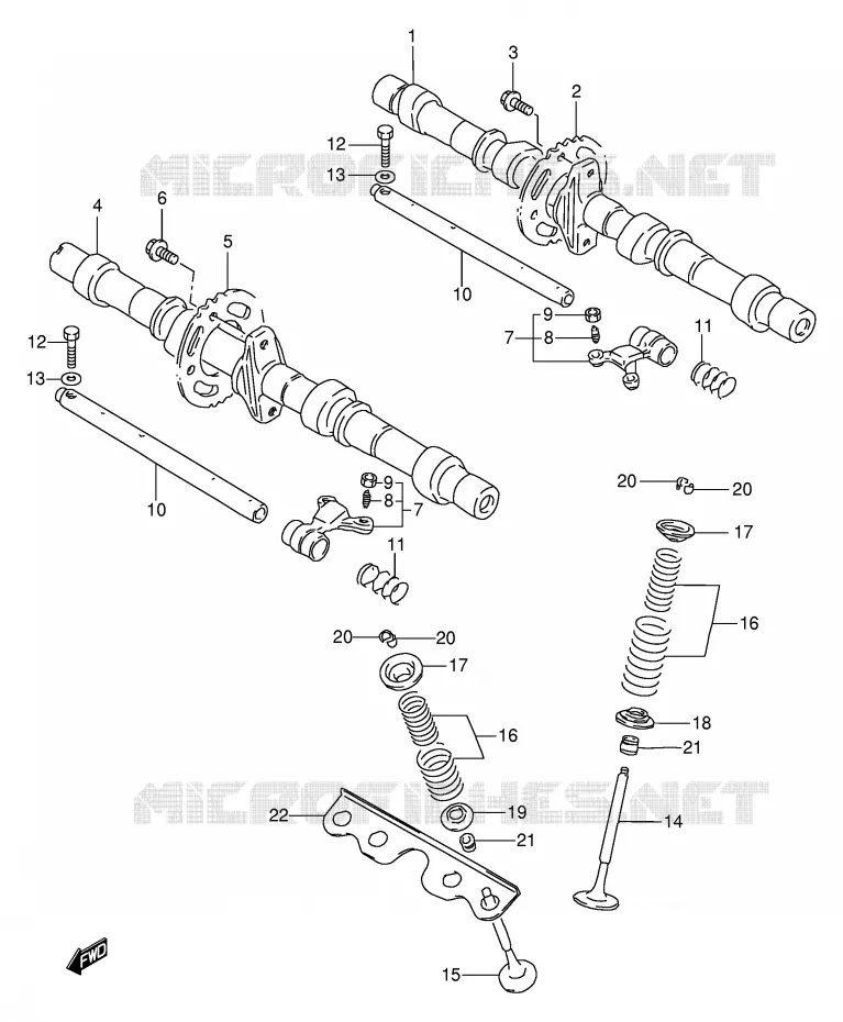 ARBRE A CAMES - SOUPAPES Suzuki MOTO 600 BANDIT 1996  GSF600T(E2)