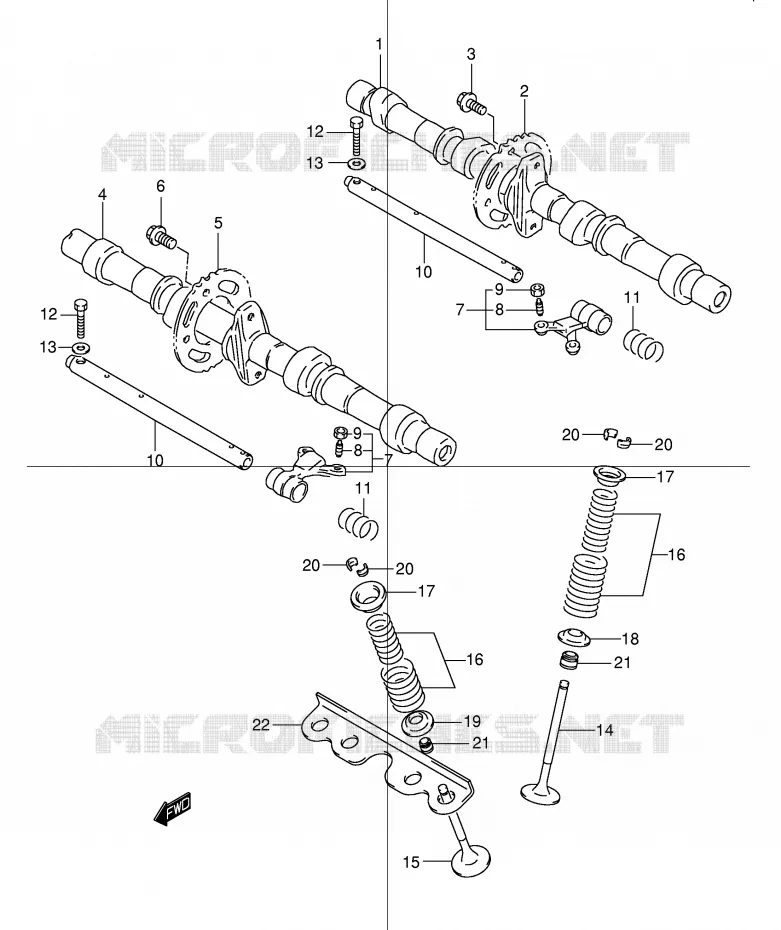 ARBRE A CAMES - SOUPAPES Suzuki MOTO 600 BANDIT 2003  GSF600SK3(E2)