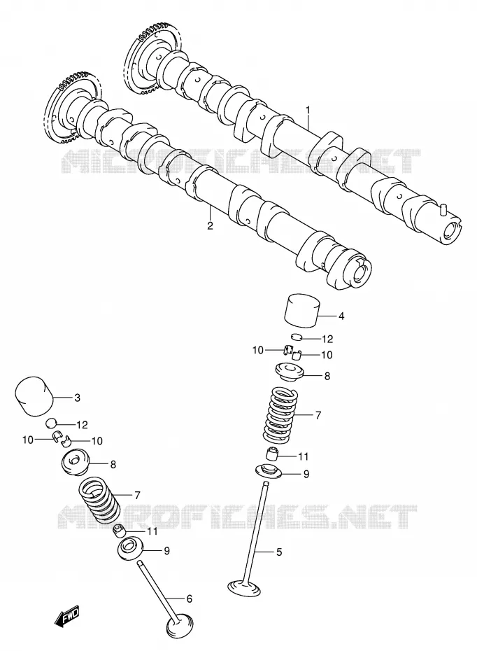ARBRE A CAMES - SOUPAPES Suzuki MOTO 600 GSX-R 2001  GSX-R600U1K1(E2)