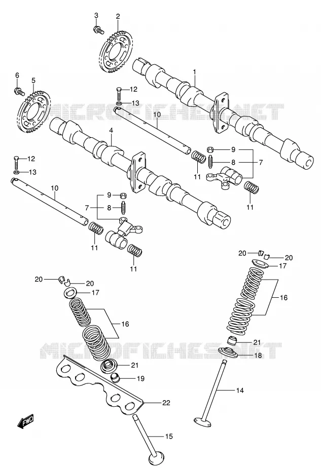 ARBRE A CAMES - SOUPAPES Suzuki MOTO 650 BANDIT 2006  GSF650SUK6(E2)