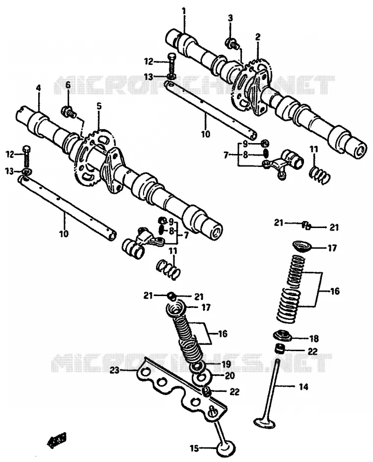 ARBRE A CAMES - SOUPAPES Suzuki MOTO 750 GSX-R 1986  GSX-750G(F/G/H) E34