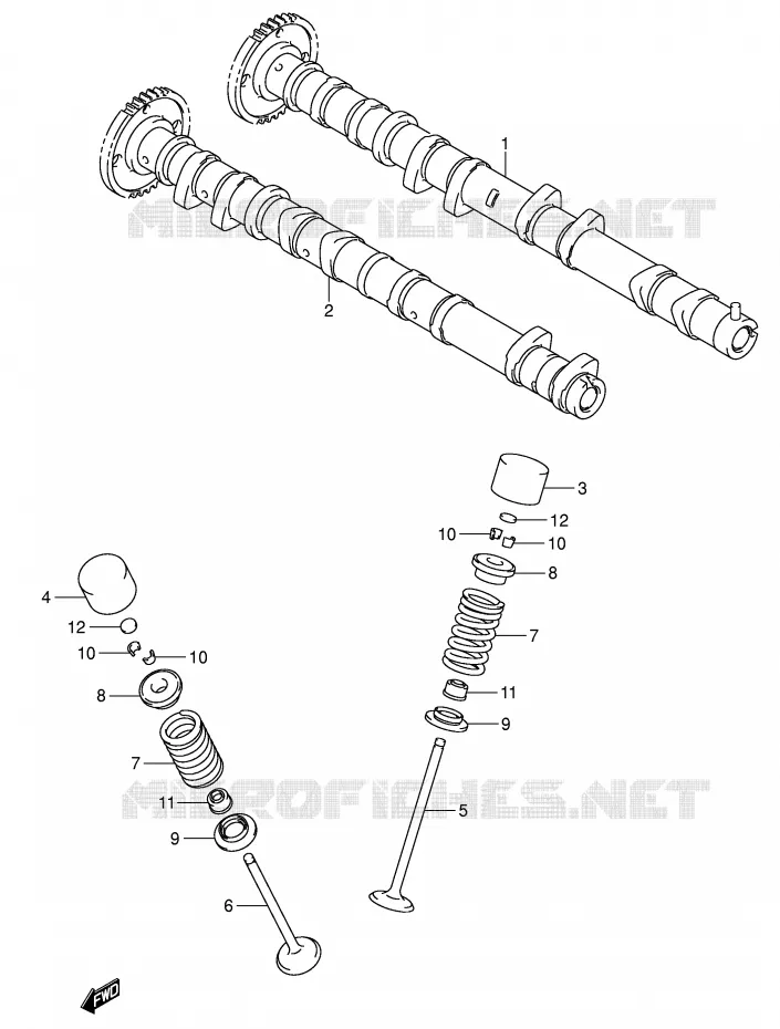 ARBRE A CAMES - SOUPAPES Suzuki MOTO 750 GSX-R 2004  GSX-R750K4(E2)