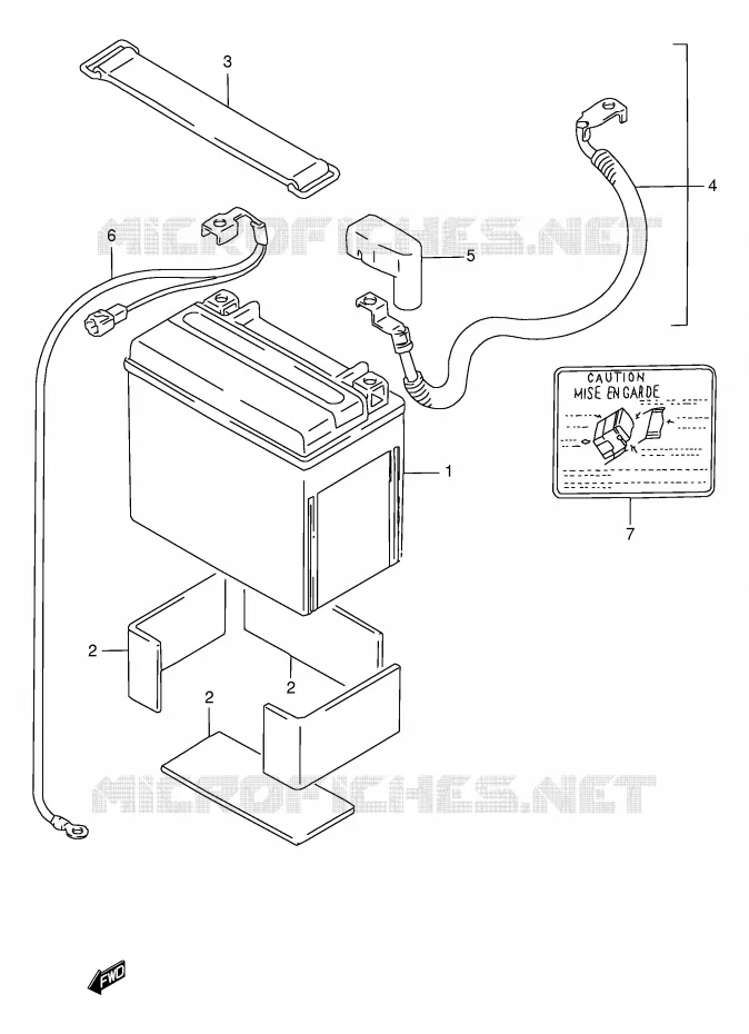 BATTERIE (MODELE T/V/W) Suzuki MOTO 1100 GSX-R 1997  GSX-R1100WV(E2)