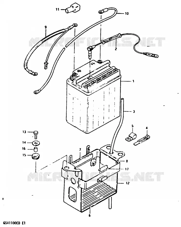 BATTERIE Suzuki MOTO 1100 GSX-E 1983  GSX1100ESD(Z/D)