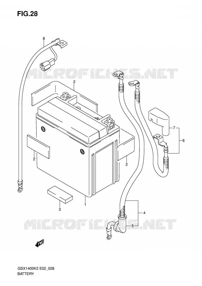 BATTERIE Suzuki MOTO 1400 GSX 2002  GSX1400K2(E2)