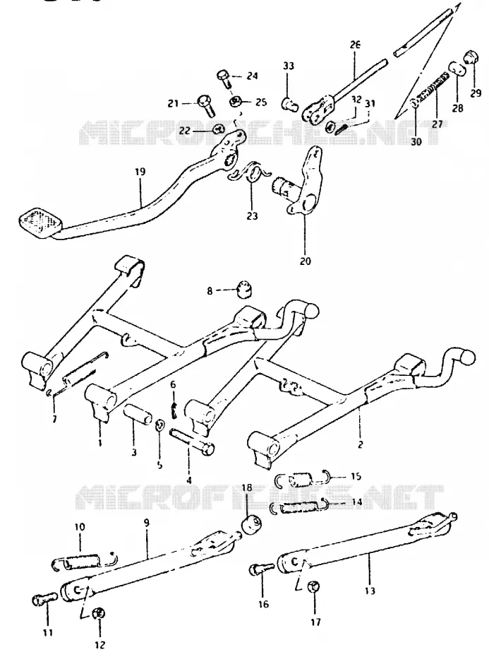 BEQUILLE - PEDALE DE FREIN ARRIERE Suzuki MOTO 400 GSX 1981  GSX400LX(T/X)
