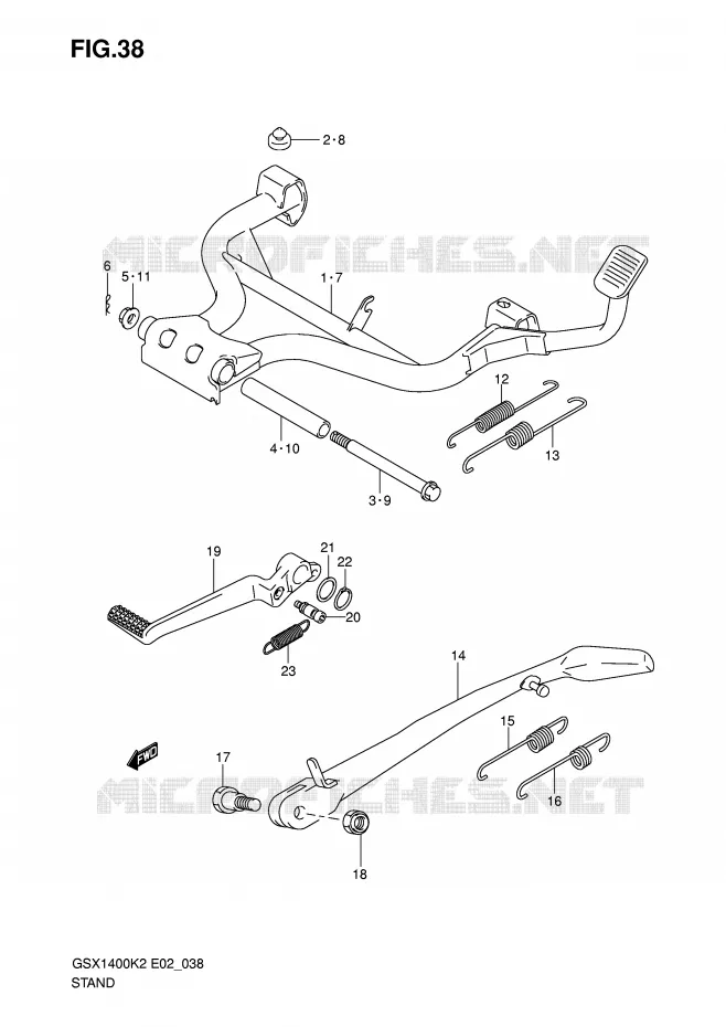 BEQUILLE Suzuki MOTO 1400 GSX 2003  GSX1400U1K3(E2)