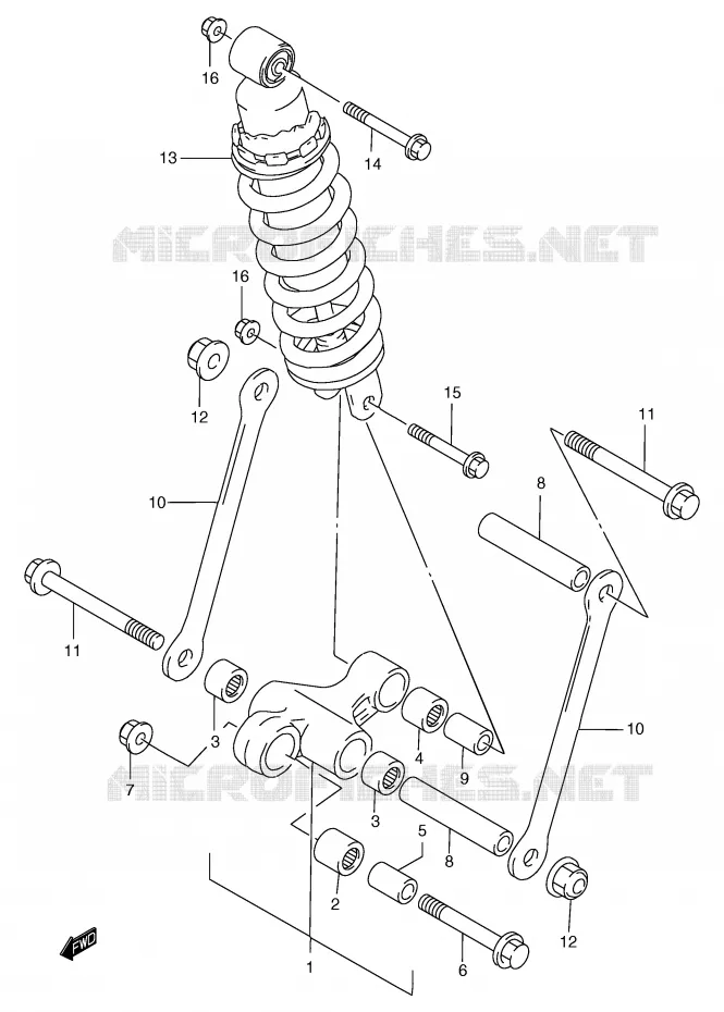 BIELLETTE DE SUSPENSION ARRIERE (GSF1200T/V/W/X/Y/ST/SV/SW/SX/SY) Suzuki MOTO 1200 BANDIT 2000  GSF1200Y(E2)