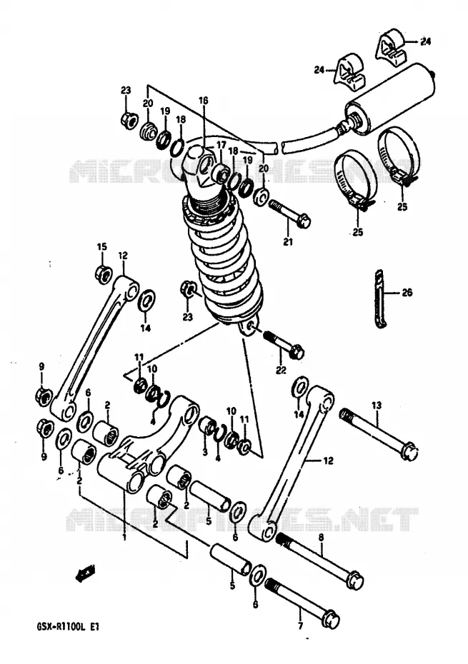BIELLETTE DE SUSPENSION ARRIERE (MODELE K) Suzuki MOTO 1100 GSX-R 1989  GSX-R1100K(K/L)