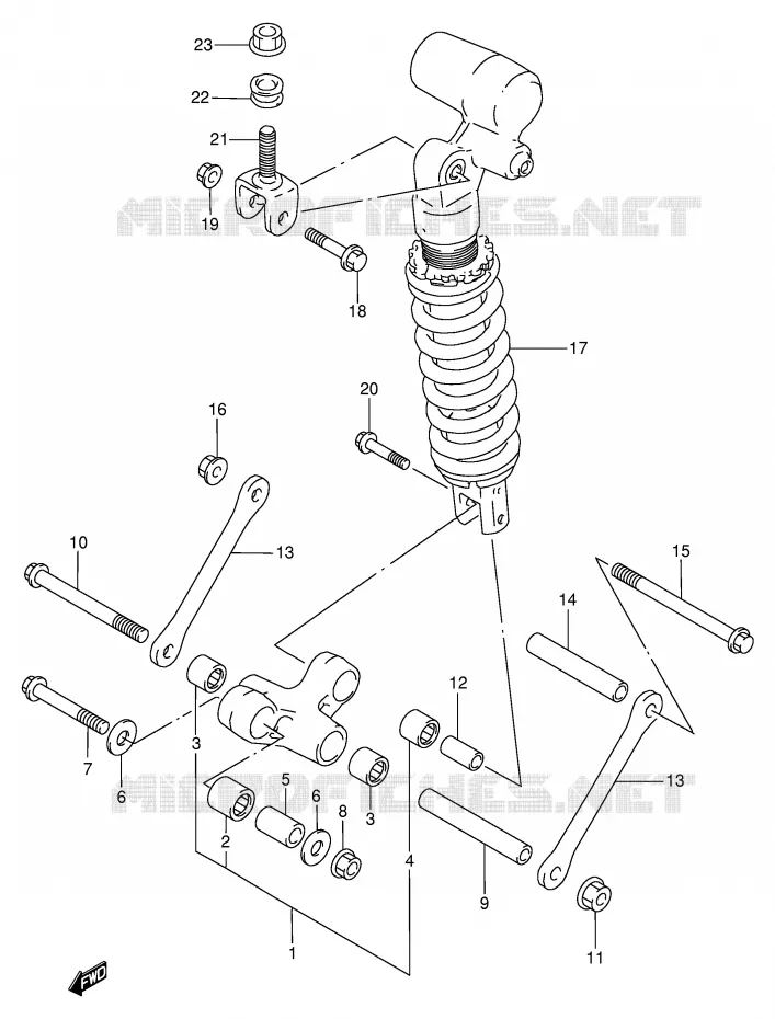 BIELLETTE DE SUSPENSION ARRIERE (MODELE T) Suzuki MOTO 750 GSX-R 1997  GSX-R750V(E2)