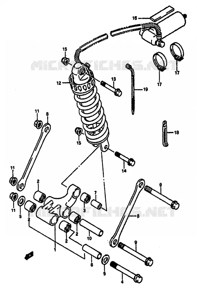 BIELLETTE DE SUSPENSION ARRIERE Suzuki MOTO 1100 GSX-R 1991  GSX-R1100M(M/N)