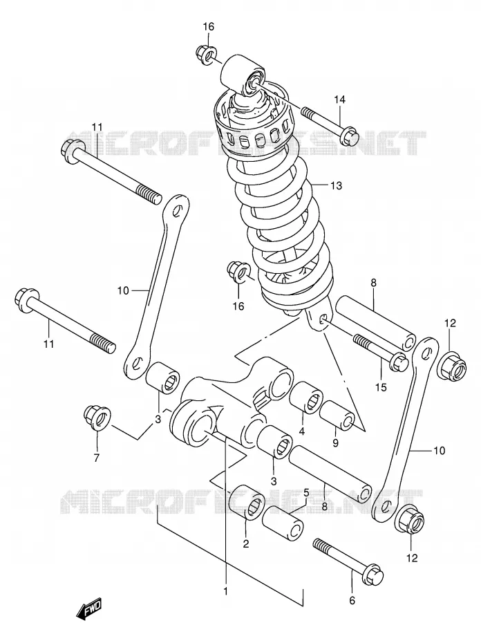 BIELLETTE DE SUSPENSION ARRIERE Suzuki MOTO 250 GSX 1994  GSX250FR(E24)