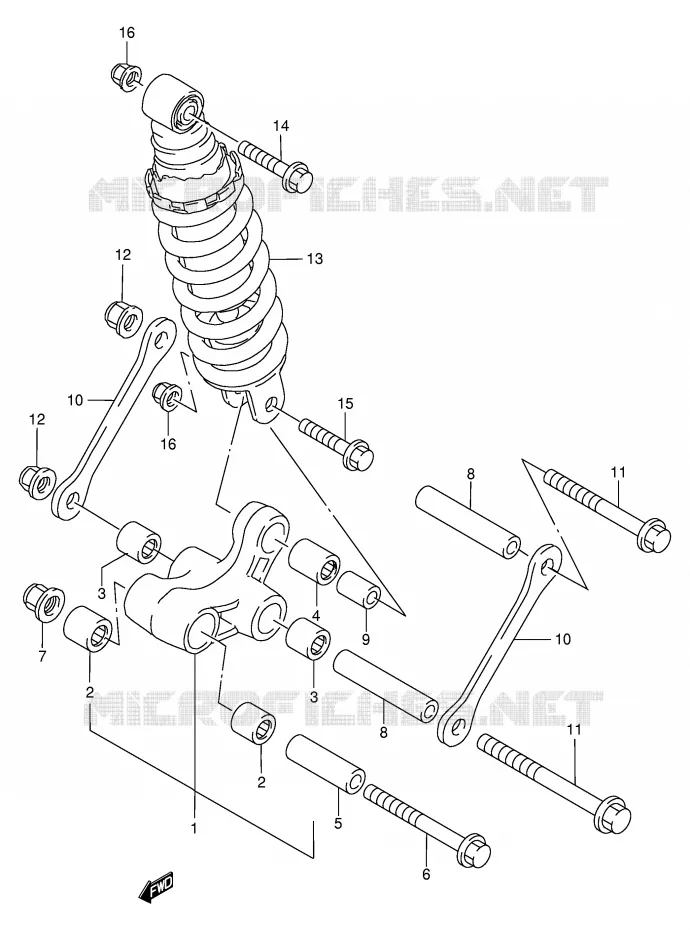BIELLETTE DE SUSPENSION ARRIERE Suzuki MOTO 400 BANDIT 1997  GSF400VV(E30)