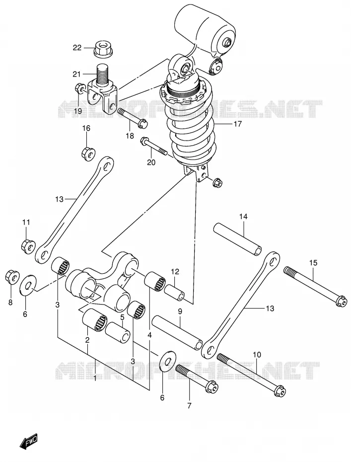 BIELLETTE DE SUSPENSION ARRIERE Suzuki MOTO 600 GSX-R 2003  GSX-R600K3(E2)
