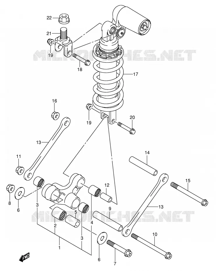 BIELLETTE DE SUSPENSION ARRIERE Suzuki MOTO 600 GSX-R 2004  GSX-R600U3K4(E2)