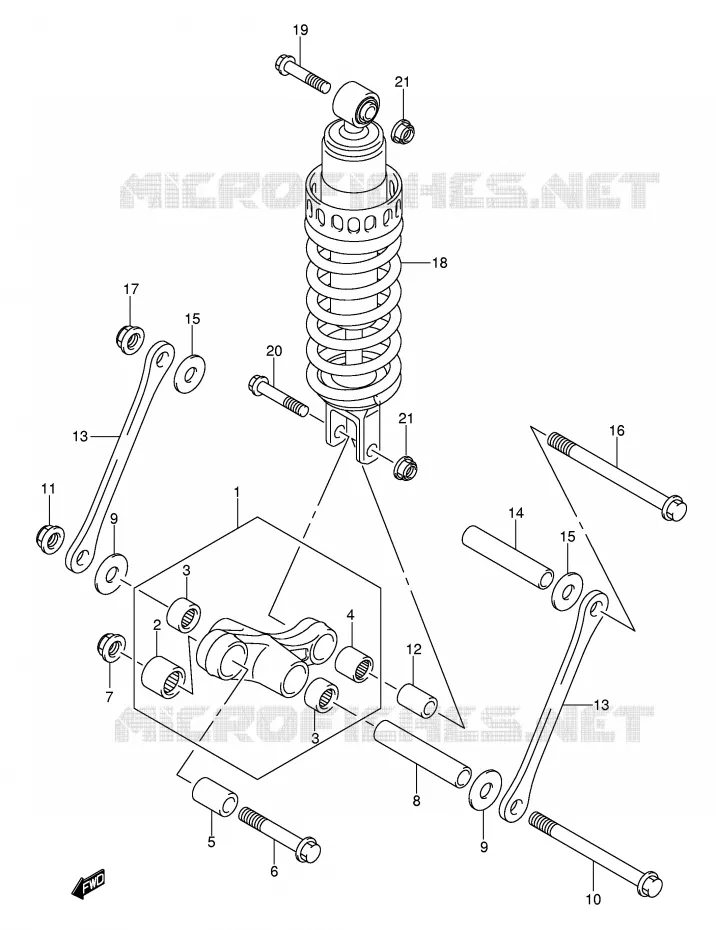 BIELLETTE DE SUSPENSION ARRIERE Suzuki MOTO 650 BANDIT 2006  GSF650SUAK6(E2)