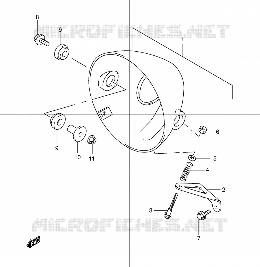 BOL DE PHARE (GSF1200K1/K2/K3/K4/ZK4/ZK5) Suzuki MOTO 1200 BANDIT 2003  GSF1200K3(E2)