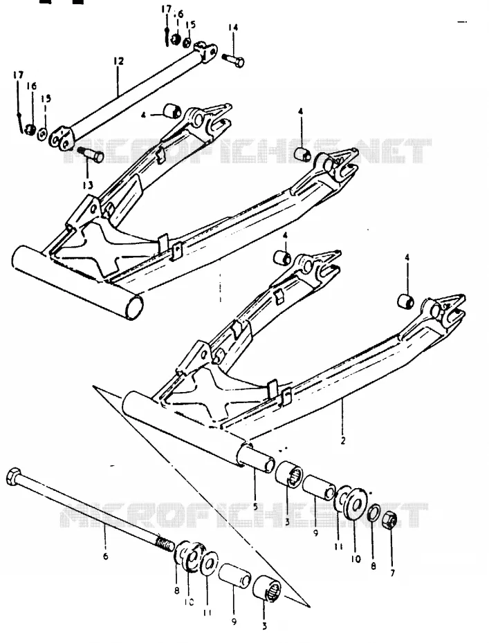BRAS OSCILLANT ARRIERE (GSX1100ET, GSX1100EX) Suzuki MOTO 1100 GSX-E 1980  GSX1100ET(T/X)