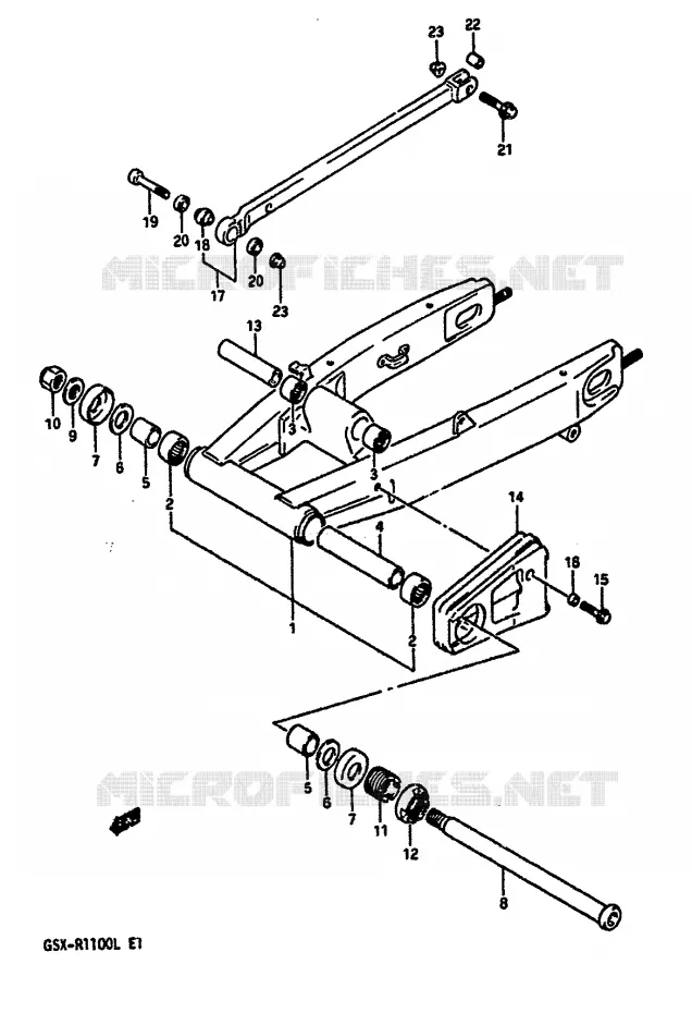 BRAS OSCILLANT ARRIERE (MODELE L) Suzuki MOTO 1100 GSX-R 1990  GSX-R1100L(K/L)