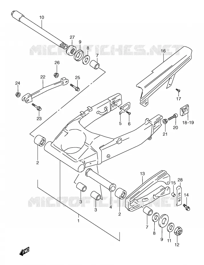 BRAS OSCILLANT ARRIERE Suzuki MOTO 600 GSX-R 1999  GSX-R600X(E2)