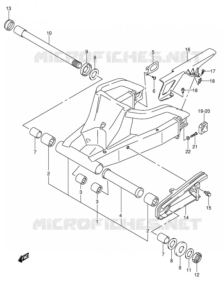 BRAS OSCILLANT ARRIERE Suzuki MOTO 600 GSX-R 2005  GSX-R600XK5(E2)