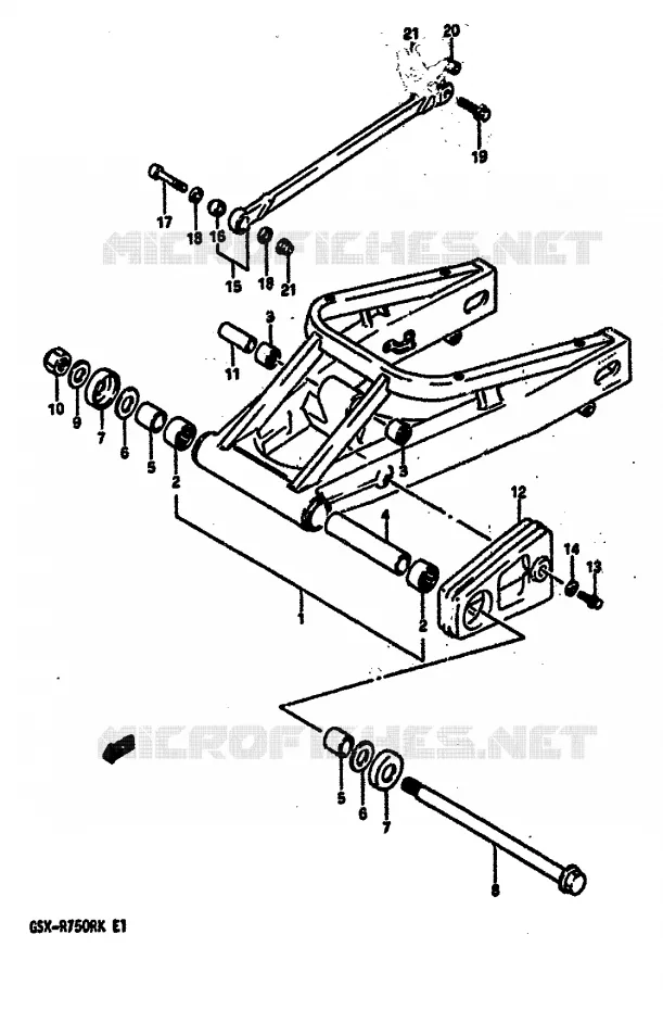BRAS OSCILLANT ARRIERE Suzuki MOTO 750 GSX-R 1989  GSX-R750RK