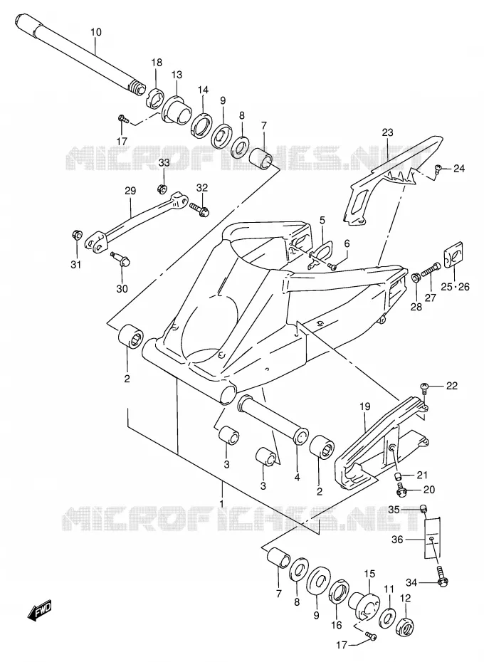 BRAS OSCILLANT ARRIERE Suzuki MOTO 750 GSX-R 1998  GSX-R750W(E2)