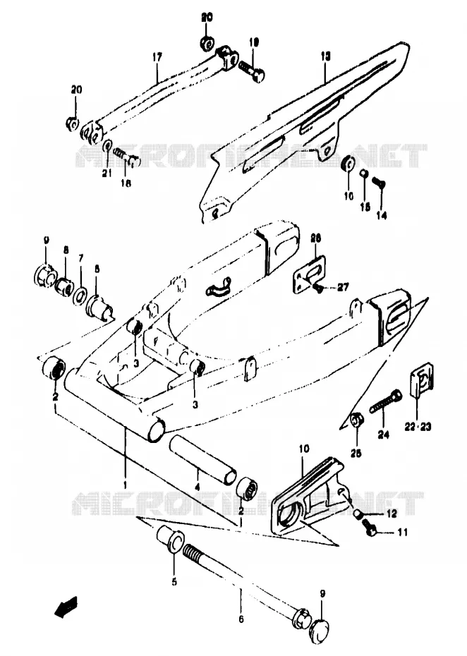 BRAS OSCILLANT (GSF1200T/V/W/X/Y/ST/SV/SW/SX/SY) Suzuki MOTO 1200 BANDIT 1996  GSF1200T(T/V/W/X/Y)