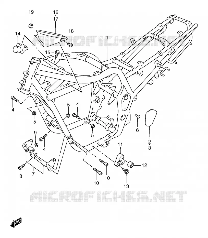 CADRE (GSF1200SAW) Suzuki MOTO 1200 BANDIT 1999  GSF1200X(E2)
