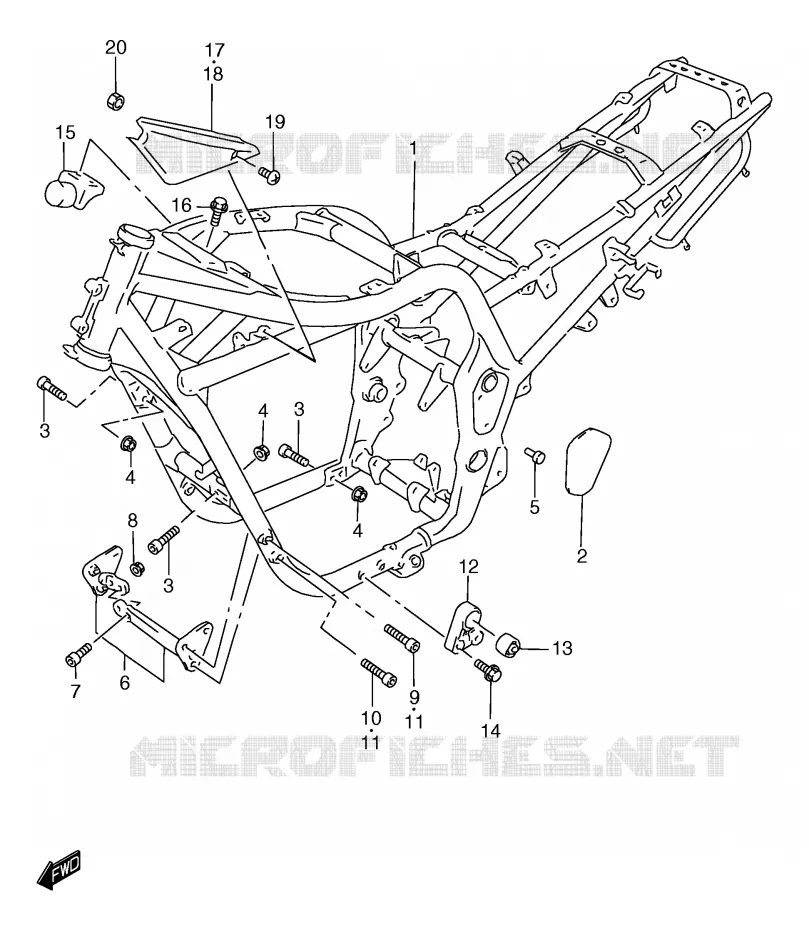 CADRE (GSF1200T/ST/V/SV) Suzuki MOTO 1200 BANDIT 2000  GSF1200SY(E2)