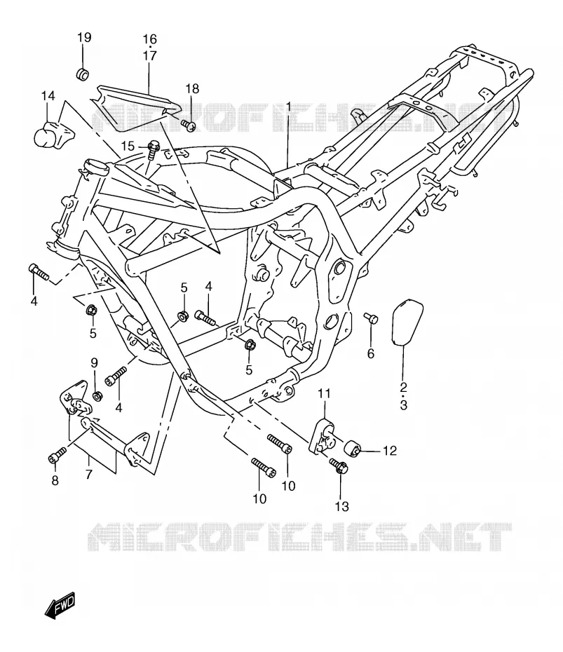 CADRE (GSF1200W/SW) Suzuki MOTO 1200 BANDIT 1997  GSF1200V(E2)