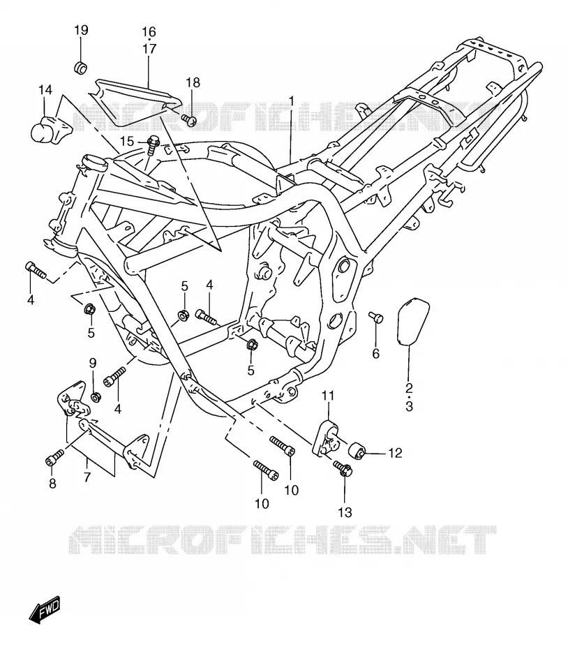 CADRE (GSF1200X/SX) Suzuki MOTO 1200 BANDIT 1996  GSF1200ST(E2)
