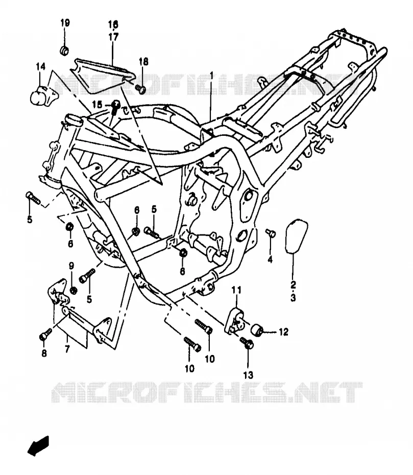 CADRE (GSF1200Y/SY) Suzuki MOTO 1200 BANDIT 1996  GSF1200T/GSF1200ST