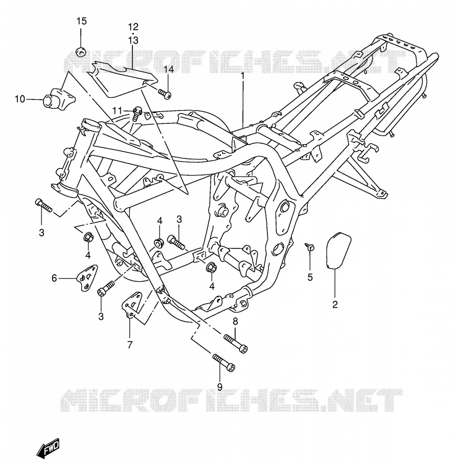 CADRE (GSF600S/US/T/UT) Suzuki MOTO 600 BANDIT 1998  GSF600WSUW(E2)