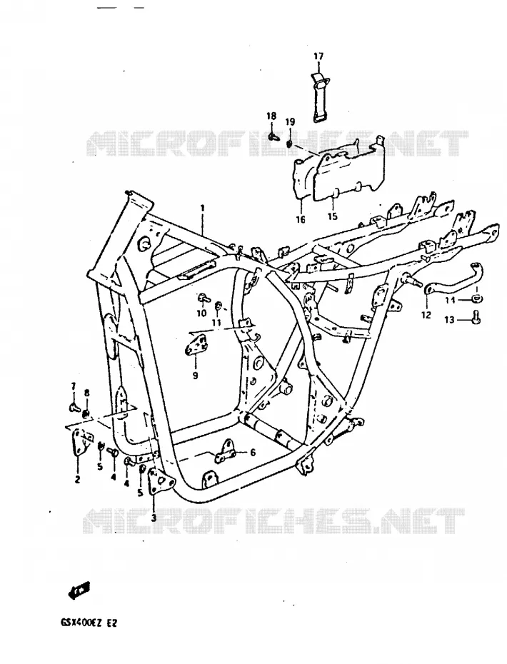 CADRE Suzuki MOTO 400 GSX 1982  GSX400EZ