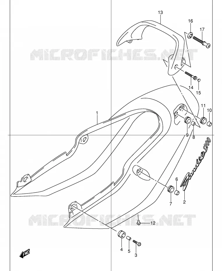 CARENAGE ARRIERE - CAPOT DE SELLE (GSF1200K1) Suzuki MOTO 1200 BANDIT 2004  GSF1200K4(E2)