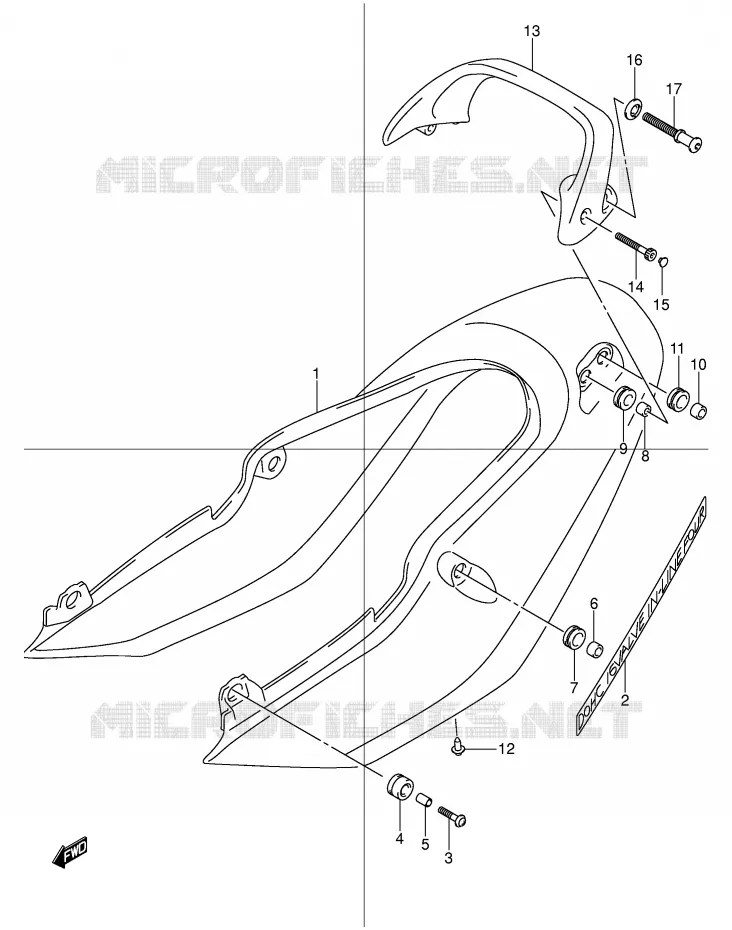 CARENAGE ARRIERE - CAPOT DE SELLE (GSF600SY/SUY) Suzuki MOTO 600 BANDIT 2000  GSF600SUY(E2)