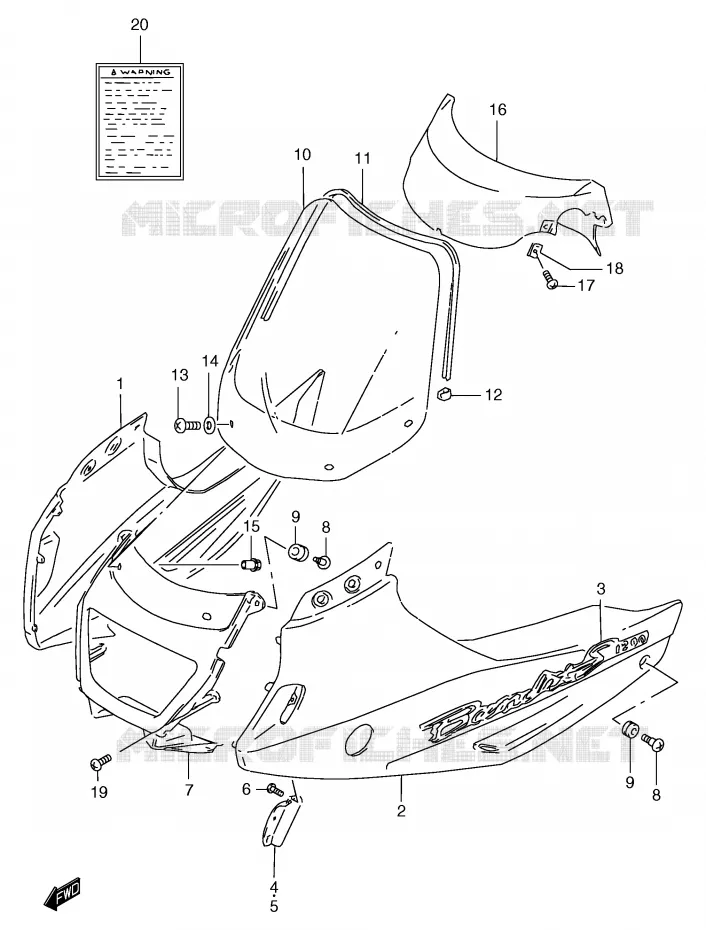 CARENAGES - ETIQUETTES (GSF1200SY/SAY) Suzuki MOTO 1200 BANDIT 1999  GSF1200SAX(E2)