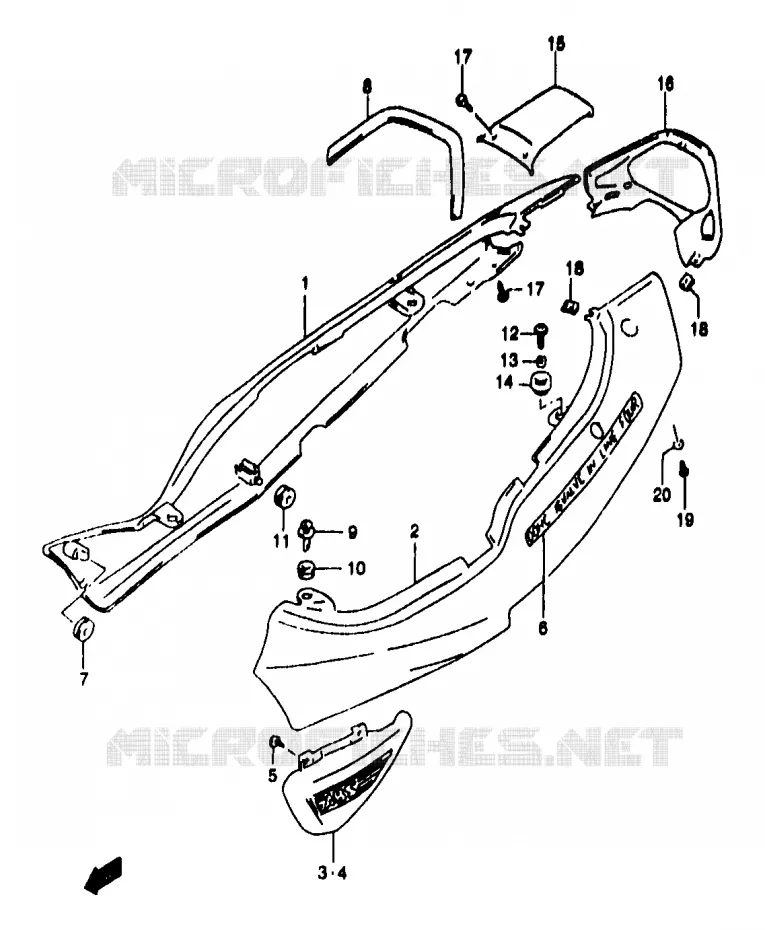 CARENAGES ARRIERE  (GSF1200SAW) Suzuki MOTO 1200 BANDIT 1998  GSF1200W/GSF1200SW/GSF1200SAW