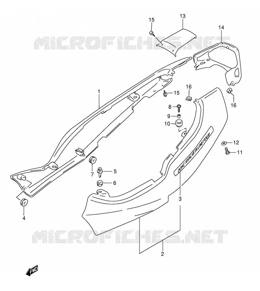 CARENAGES ARRIERE  (GSF1200SW/SX) Suzuki MOTO 1200 BANDIT 2000  GSF1200SY(E28)