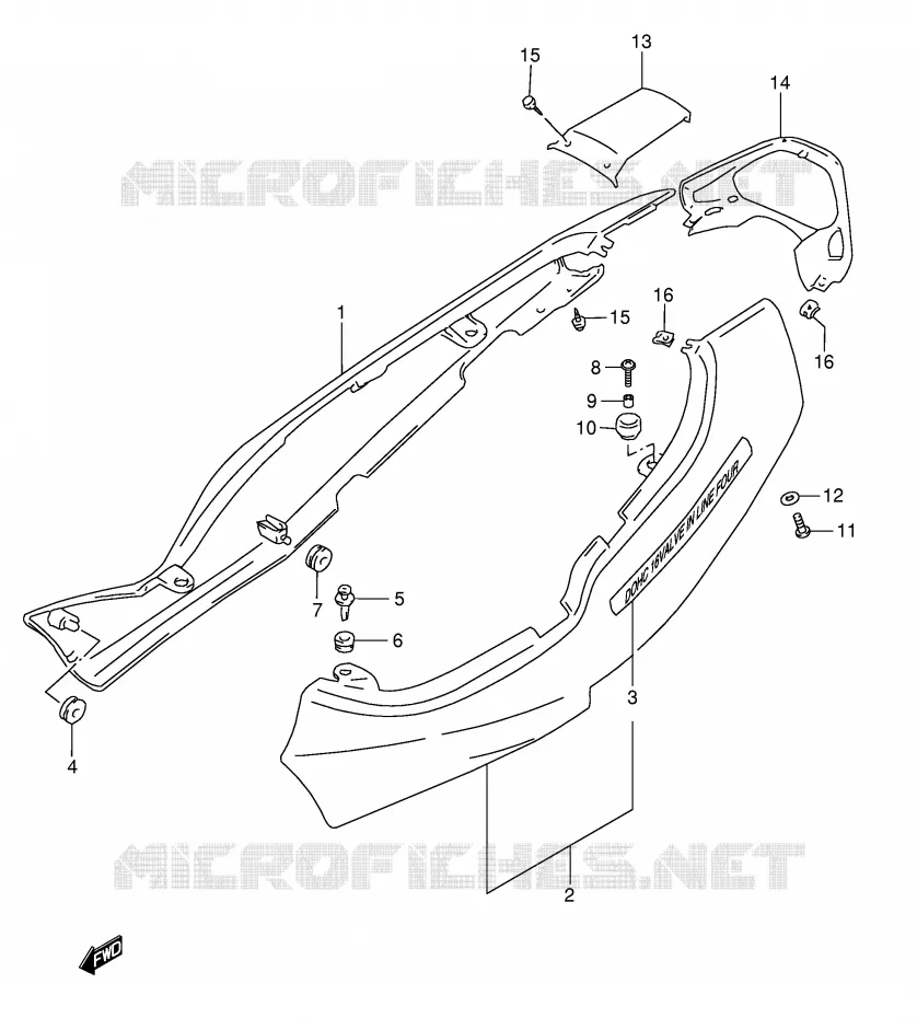 CARENAGES ARRIERE  (GSF1200SY) Suzuki MOTO 1200 BANDIT 2000  GSF1200SY(E28)