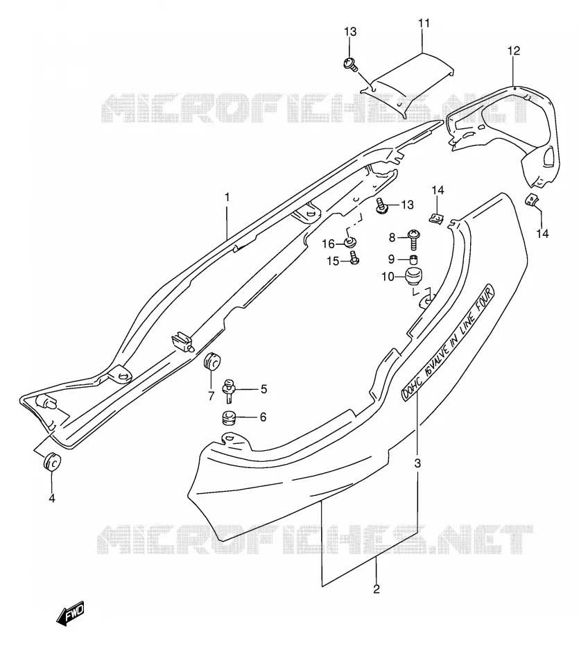 CARENAGES ARRIERE  (GSF600SW/SUW) Suzuki MOTO 600 BANDIT 1998  GSF600SW(E2)