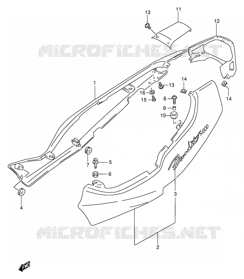 CARENAGES ARRIERE  (GSF600X/UX) Suzuki MOTO 600 BANDIT 1996  GSF600SUT(E2)